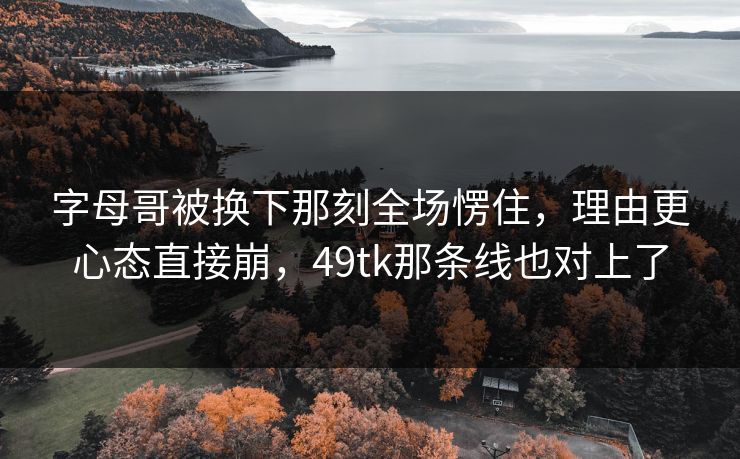 字母哥被换下那刻全场愣住，理由更心态直接崩，49tk那条线也对上了