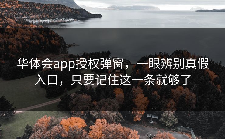 华体会app授权弹窗，一眼辨别真假入口，只要记住这一条就够了